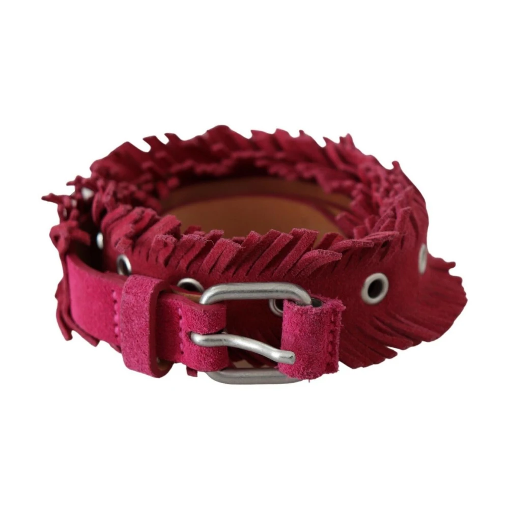 Ermanno Scervino Women's Brown Fringed Suede Leather Belt