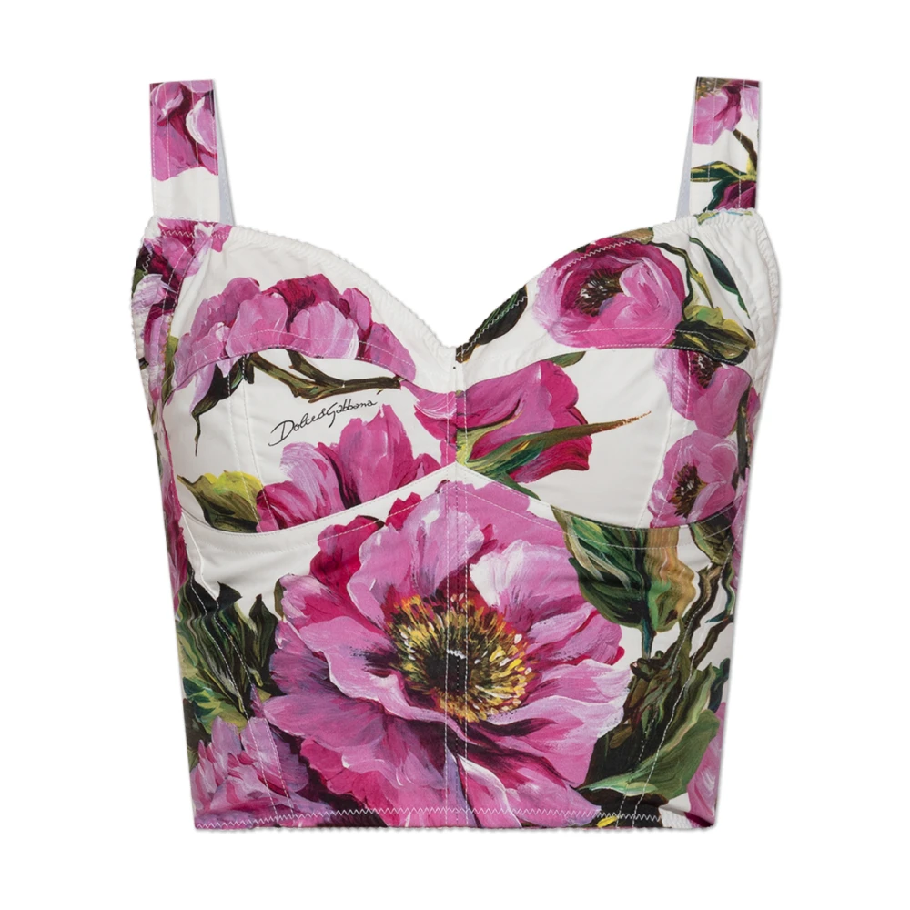 Dolce & Gabbana Top met bloemenpatroon Multicolor Dames