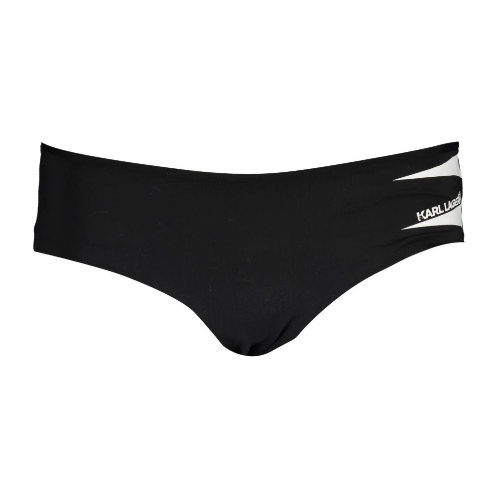 Karl Lagerfeld Zwarte strandkleding bikini broekjes met contrastdetails Black