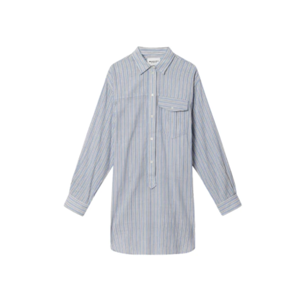 Isabel Marant Kvinno Blå Klänningar Dam, L, Loriane Skjortklänning