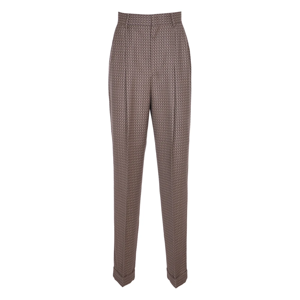 Moschino Geometrische Print Hoge Taille Beige Broek Beige Dames