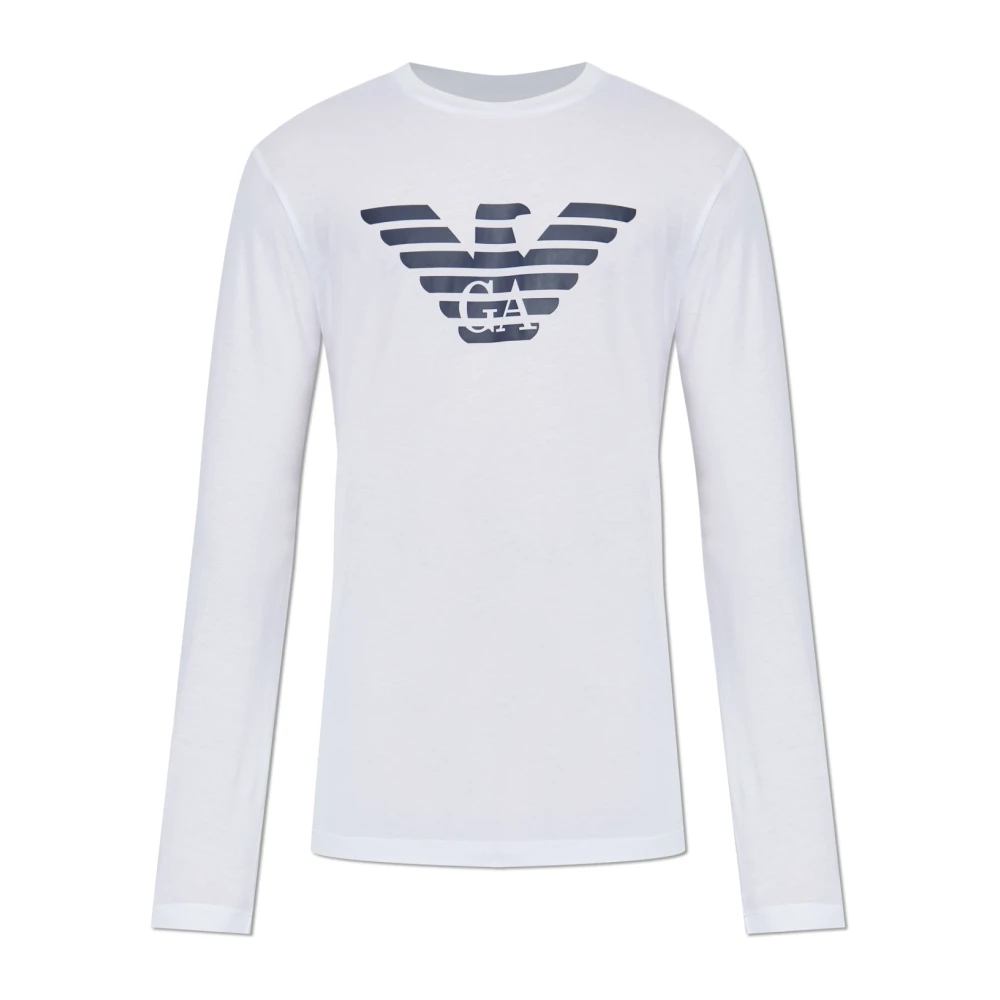 Emporio Armani Herren Weiß T-Shirt Mit Logo