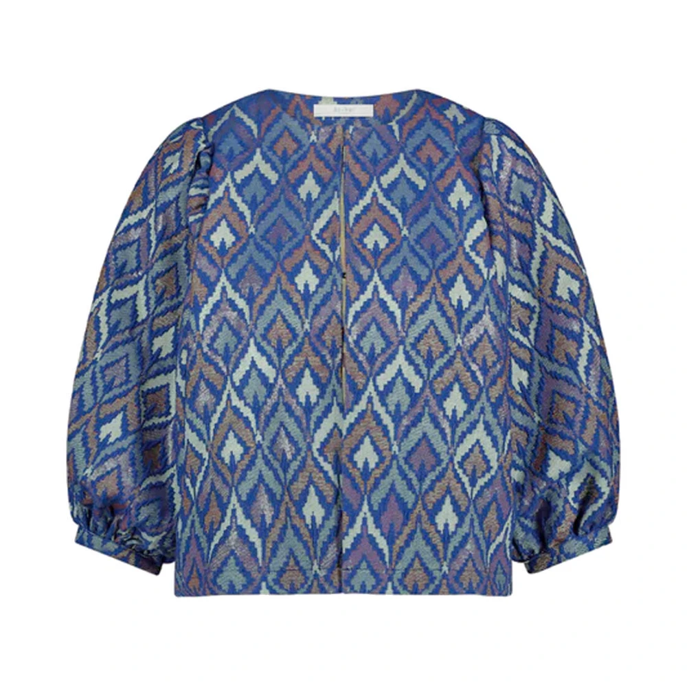 By-Bar Korte Mouw Mauri Blouse Blue Dames