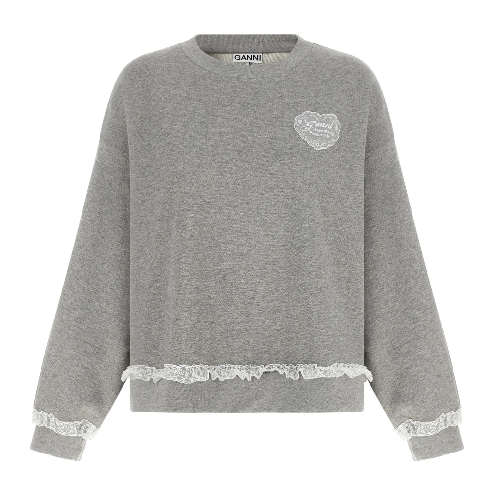 Ganni Gray Sweatshirts, Female, L, Isoli Sweatshirt