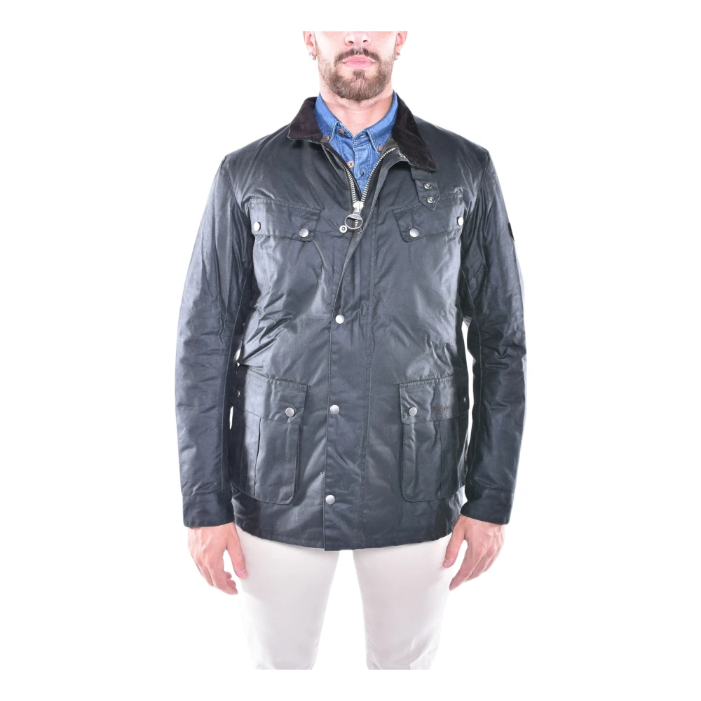 Barbour Waxjas met Bikerstijl Green Heren