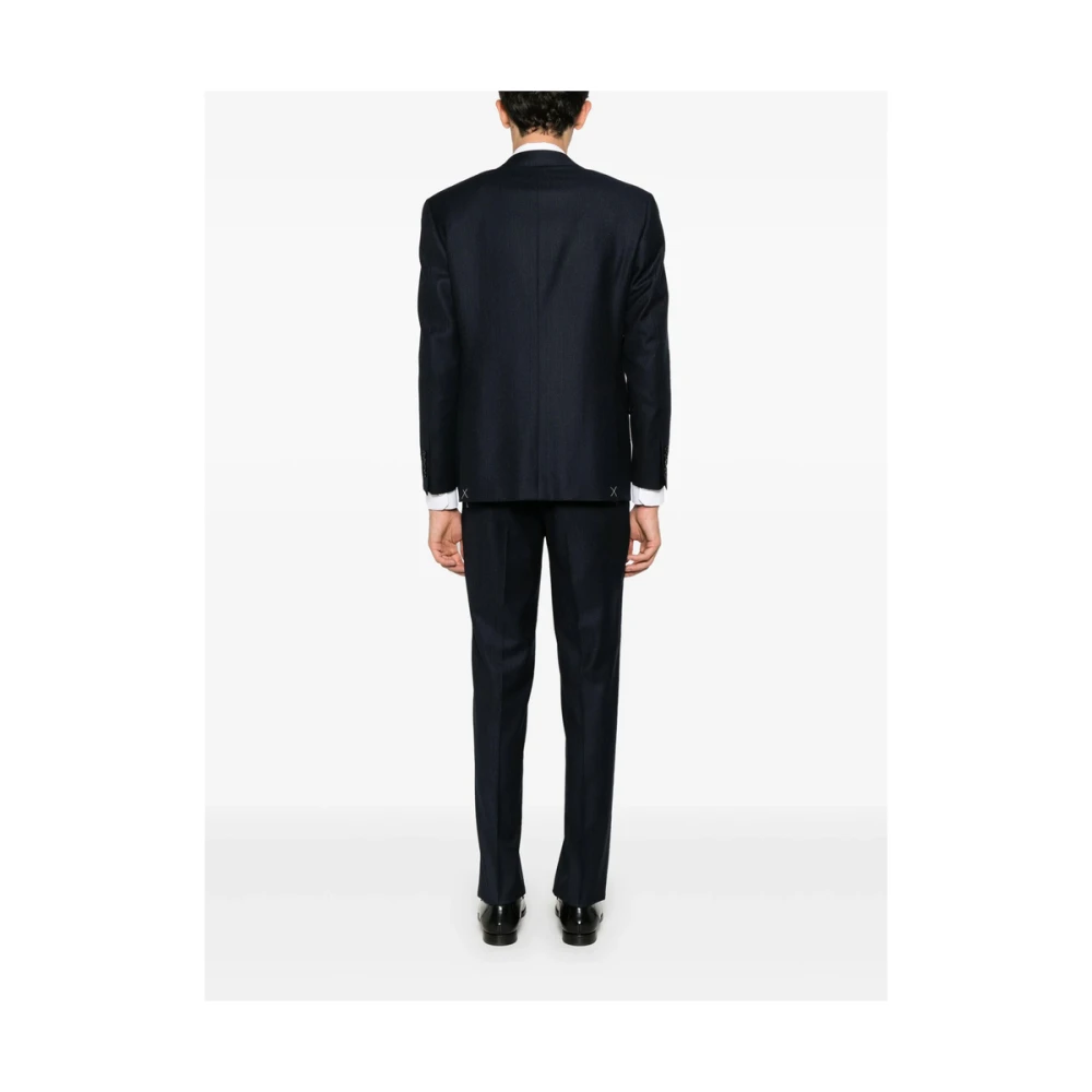 Canali Navy Blue Formeel Pak Jas Blue Heren