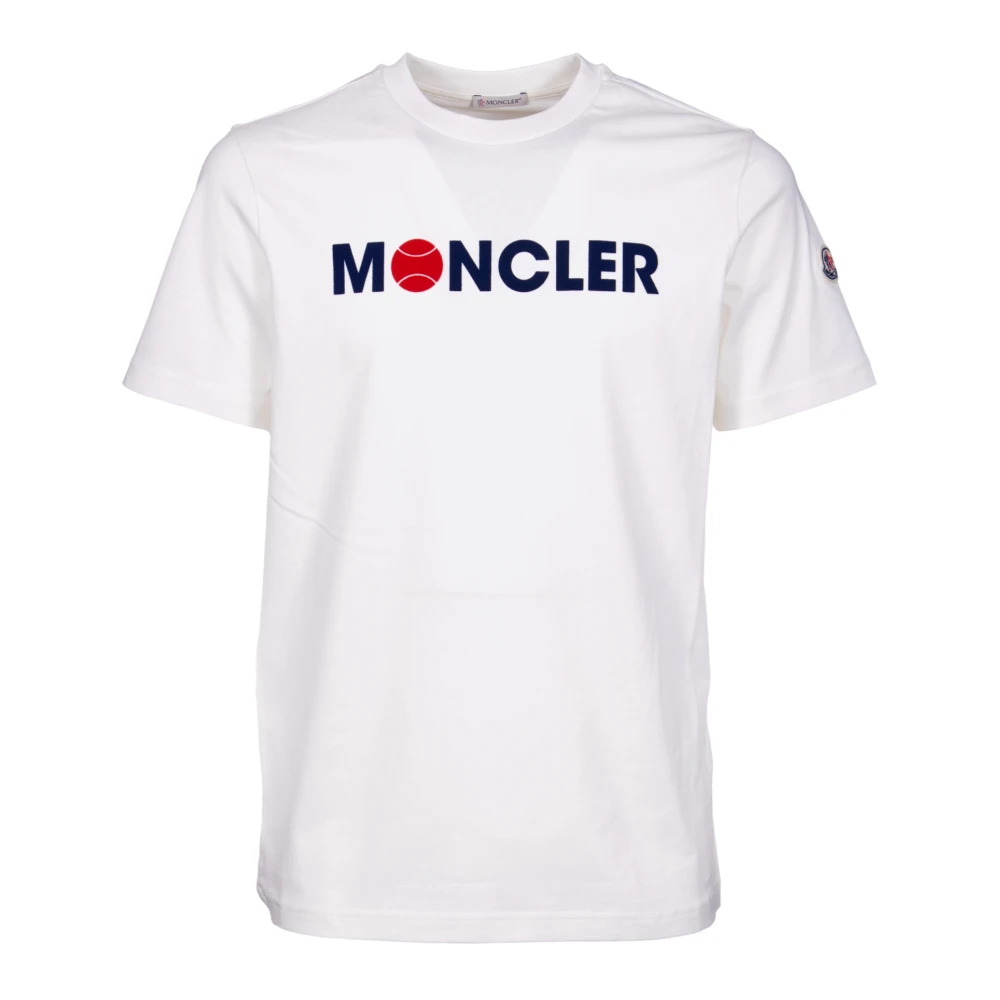 Moncler T-shirt met logo Beige Heren