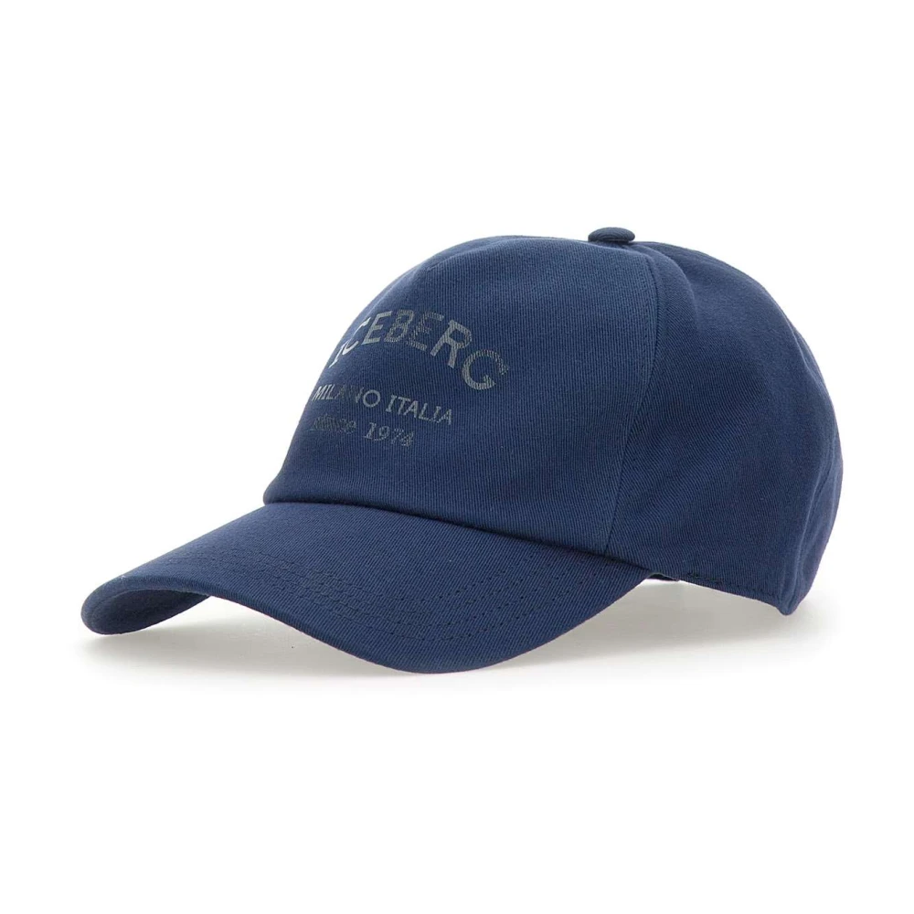 Iceberg Blauwe Katoenen Baseballpet met Logo Blue Heren