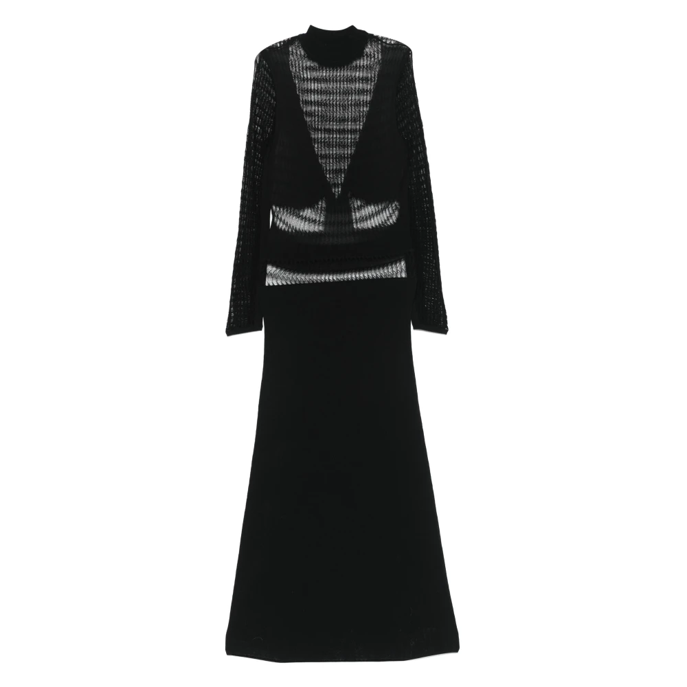 IRO Gehaakte Lange Mouw Jurk Black Dames