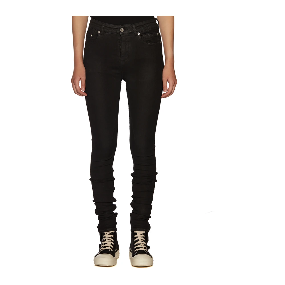 Rick Owens Detroit Cut Jeans Black Dames