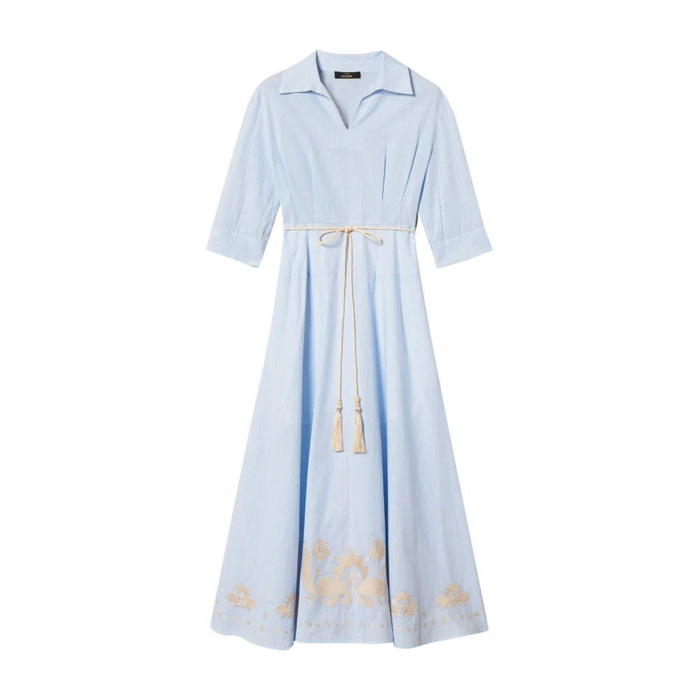 Actitude Women's Blue Midi Shirt Dress - Shirt Dresses - S - Dresses