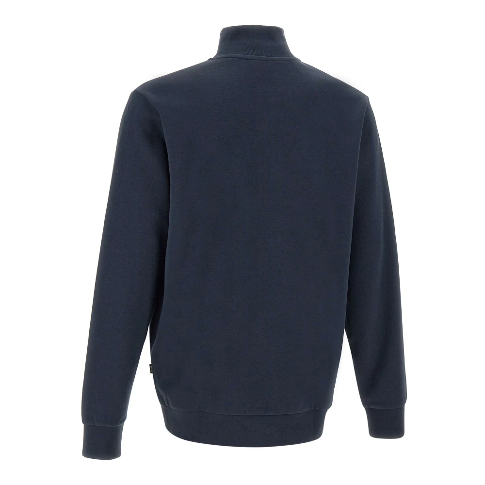 Hugo Boss Blauwe Katoenen Sweatshirt met Volledige Rits Blue Heren