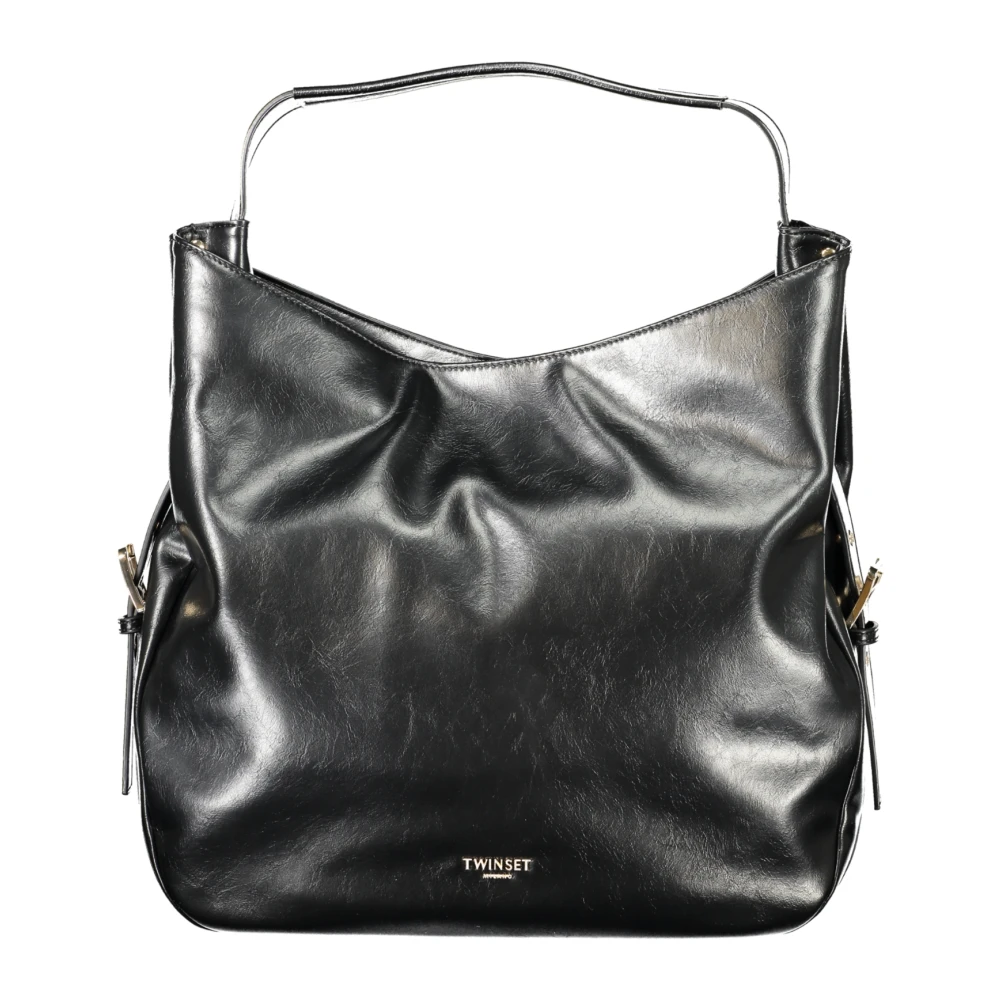 Twinset Women's Black Hobo Bag With Buckles - Shoulder Bags - One Size - Bags