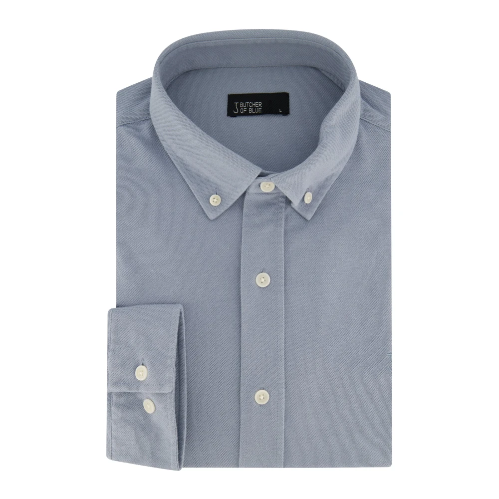 Butcher of Blue Blauw Casual Overhemd met Lange Mouwen Blue Heren