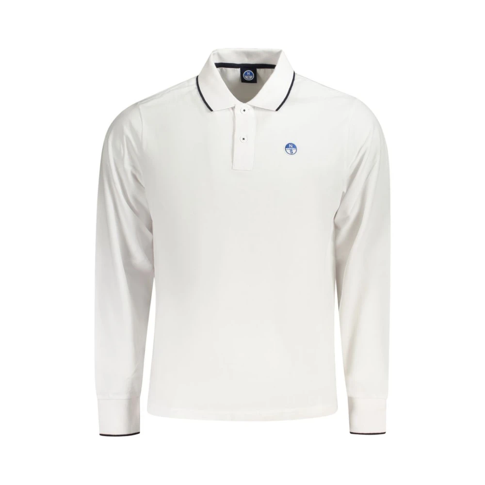 North Sails Men's White Contrast Detail Long-Sleeve Polo Shirt 2XL