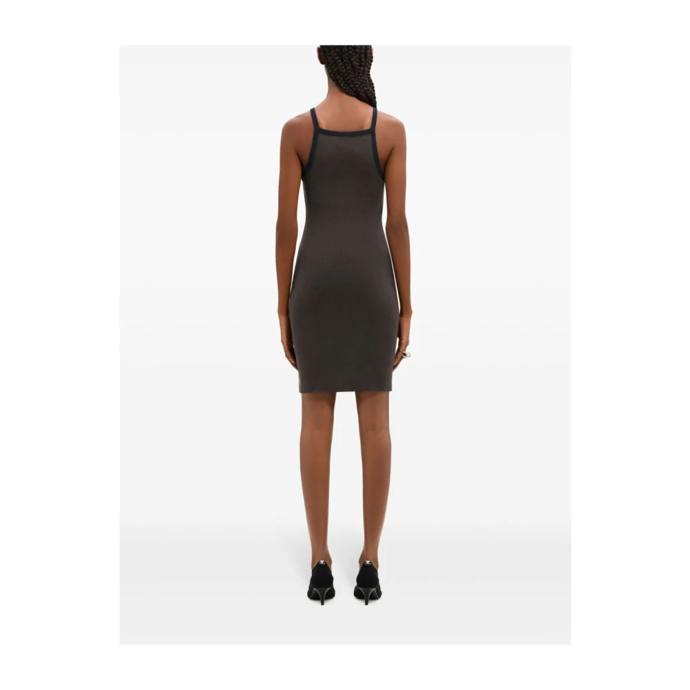 Courrèges Bruine Katoenen Jurk met Logopatch Brown Dames