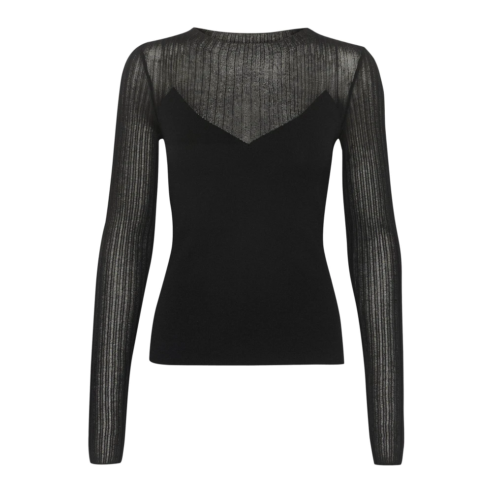 Gestuz Zwarte Blouse met Lange Mouwen Sameagz Black Dames