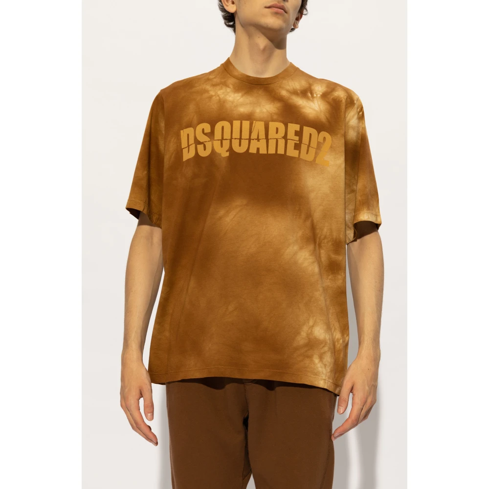 Dsquared2 T-shirt met logo Brown Heren