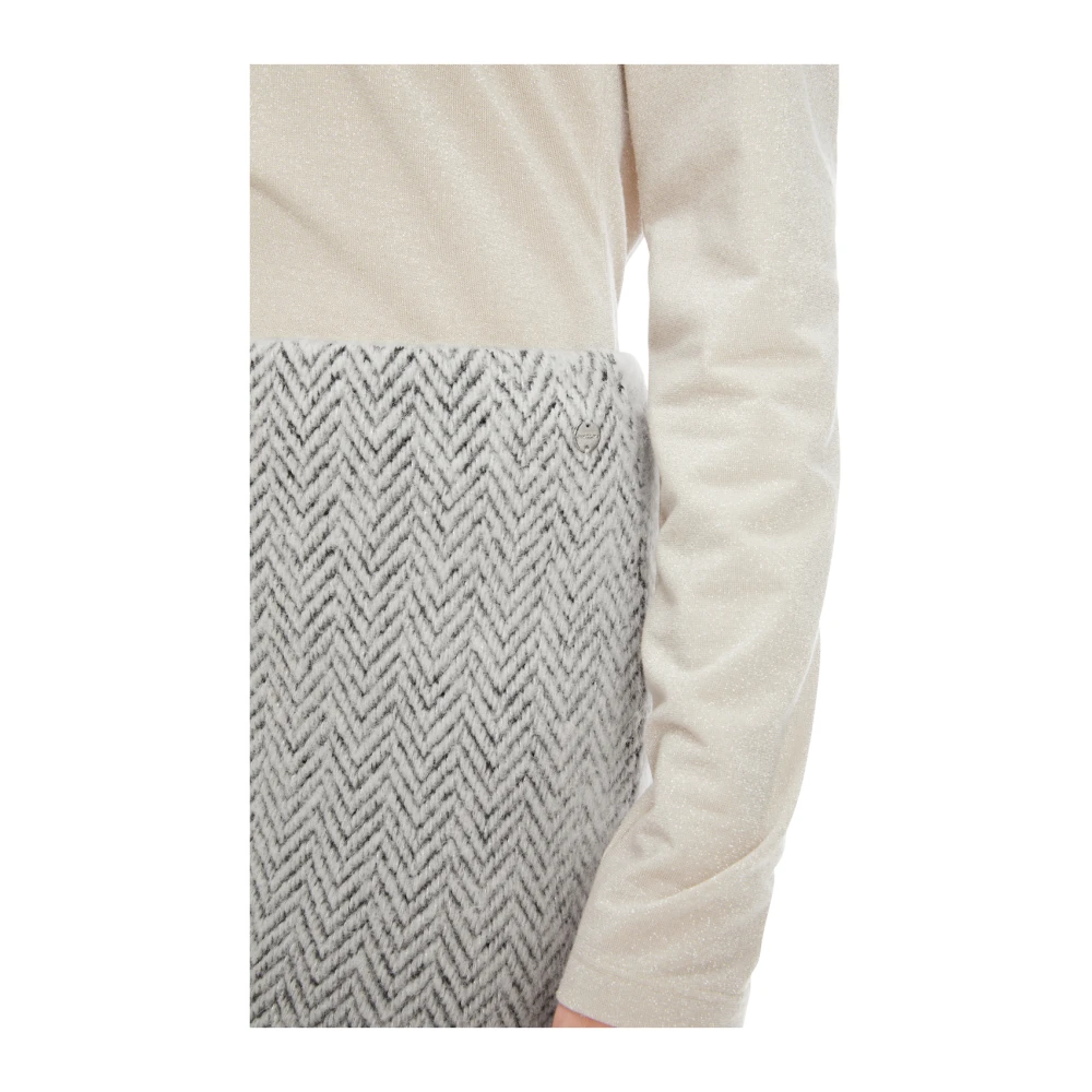 Marc Cain Trendy Midi Gebreide Rok Beige Dames