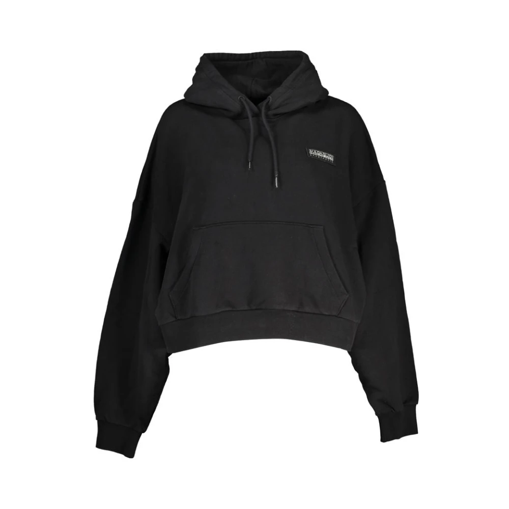 Napapijri Zwarte Katoenen Hoodie met Logo Black Dames