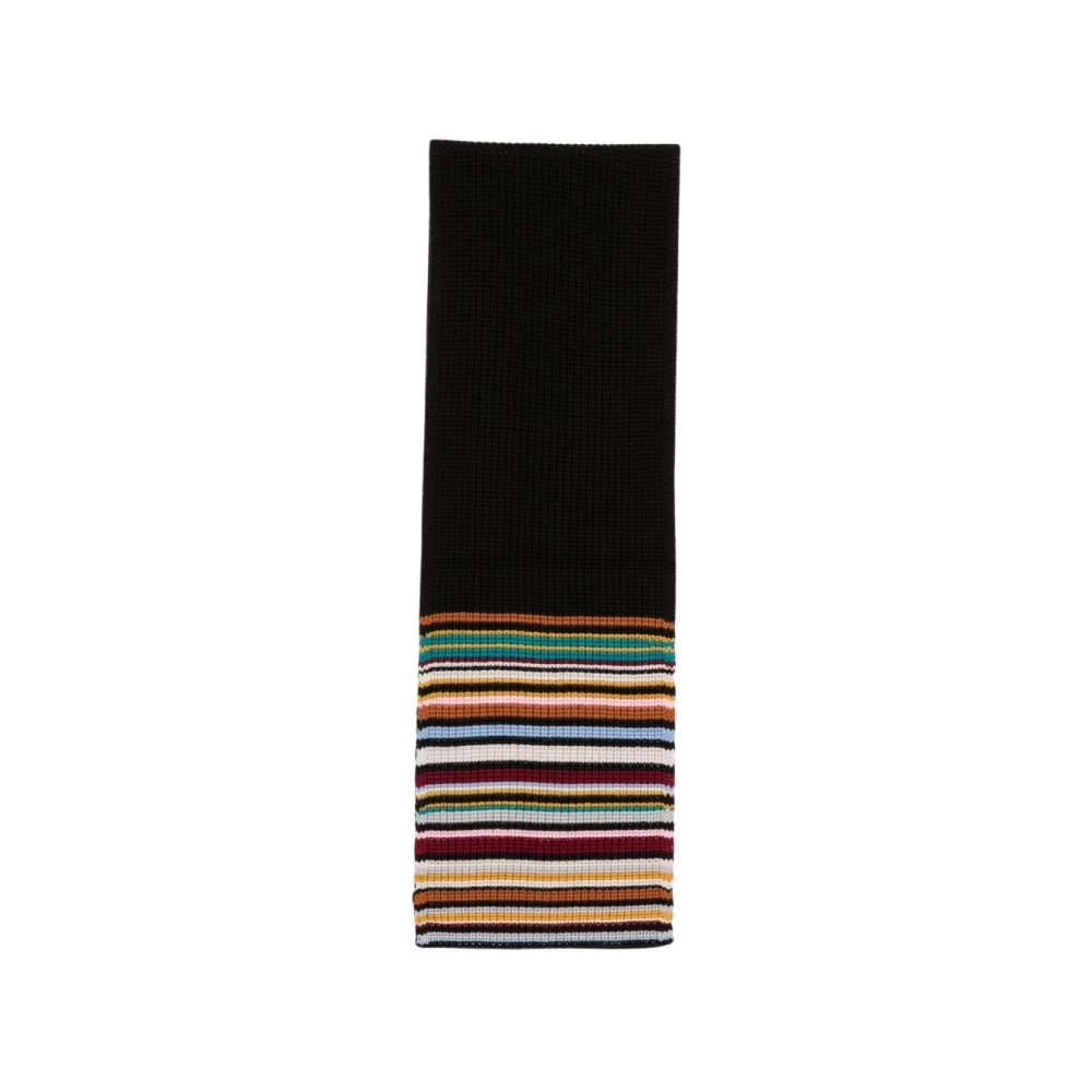 Paul Smith Signature Stripe Wool Scarf - Female - Winter Scarves - Black - One Size - Accessories