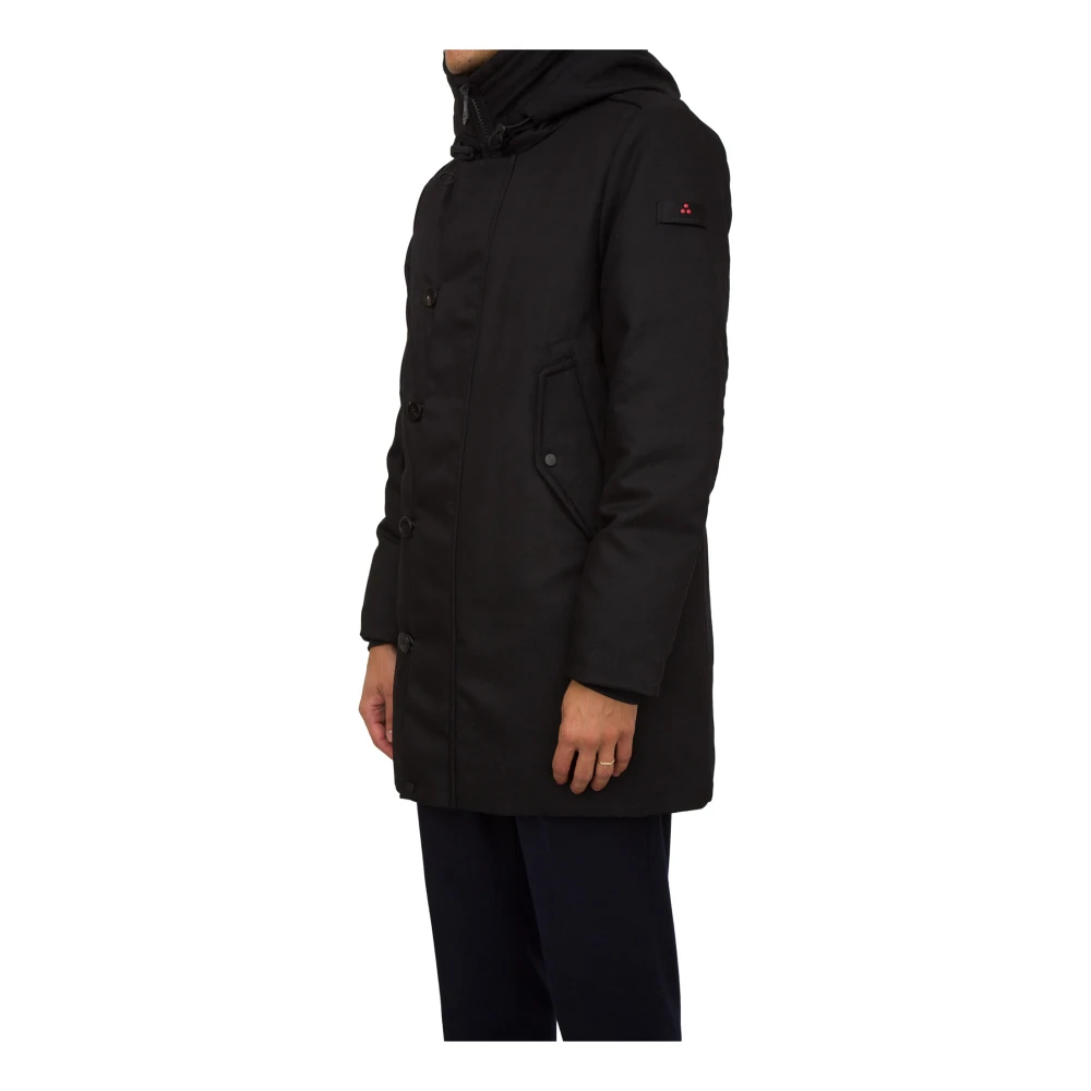 Peuterey Zwarte Parka Trenchjas Black Heren