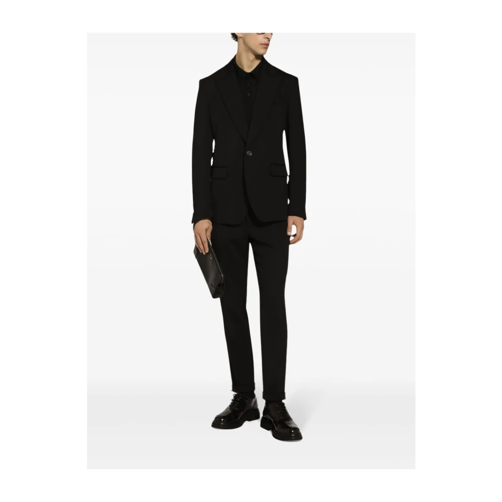 Dolce & Gabbana Zwarte Leren Pols Tas Black Heren