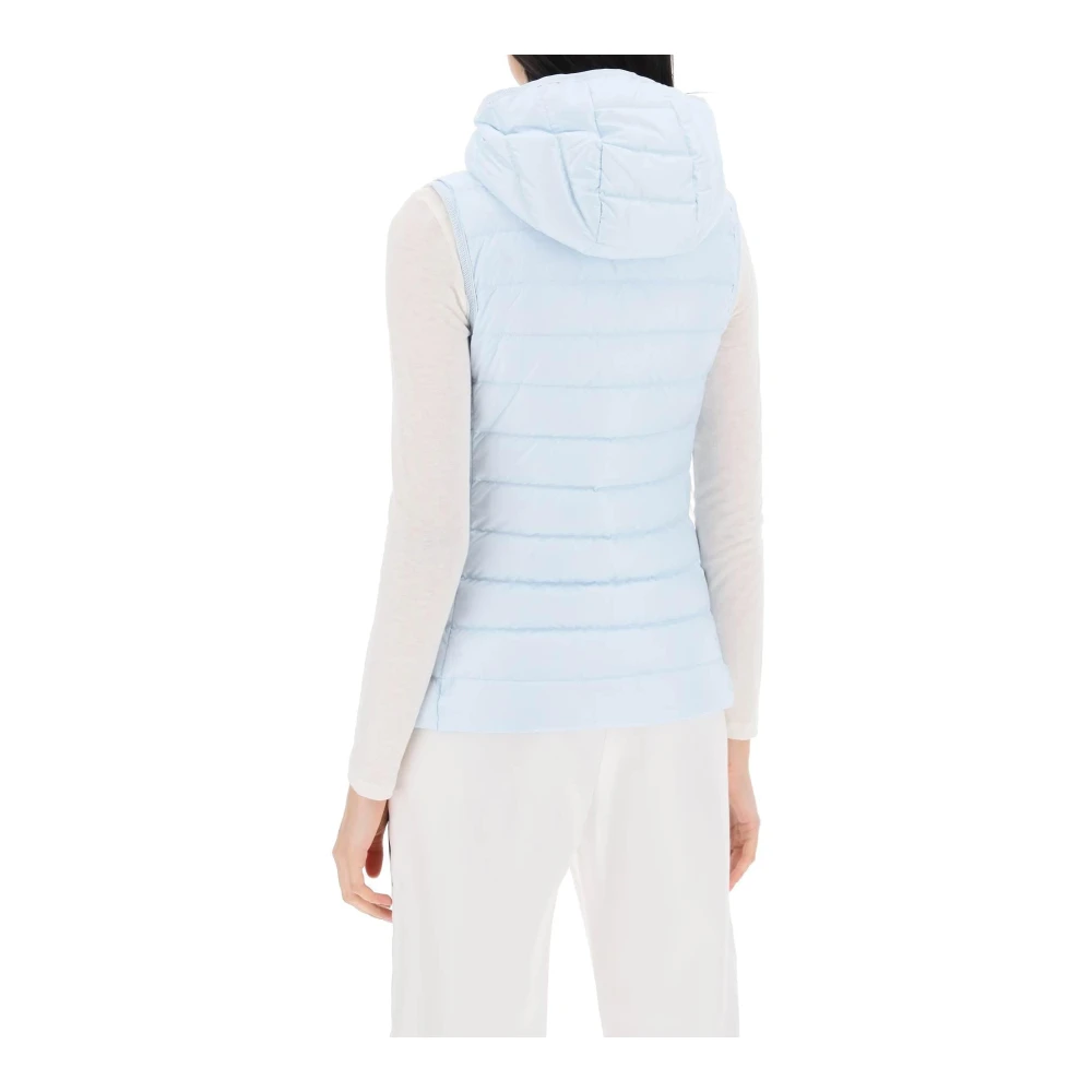 Moncler Glicos Hooded Down Puffer Vest Blue Dames