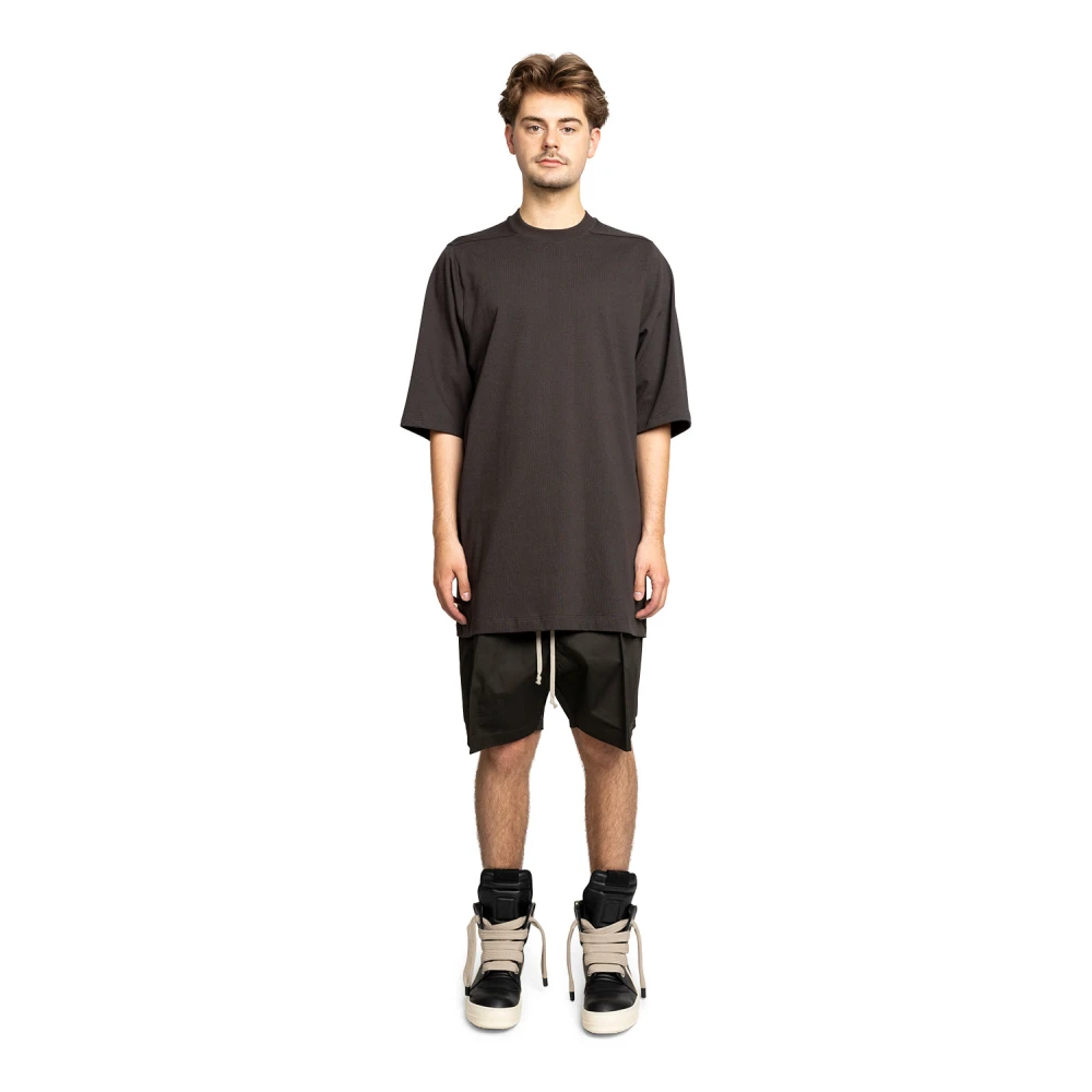 Rick Owens Donker Stof Oversized T-Shirt Black Heren