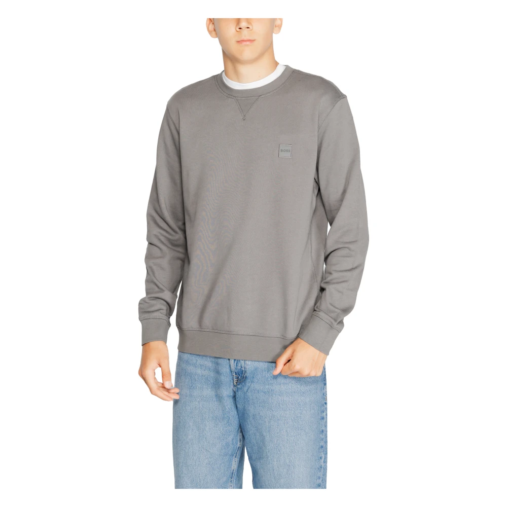 Hugo Boss Heren Sweatshirt Herfst Winter Collectie Katoen Gray Heren