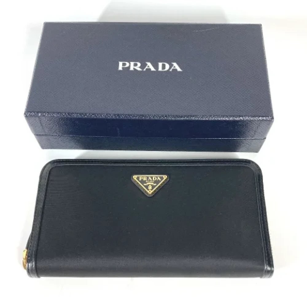 Prada Vintage Pre-owned Leather wallets Black Dames