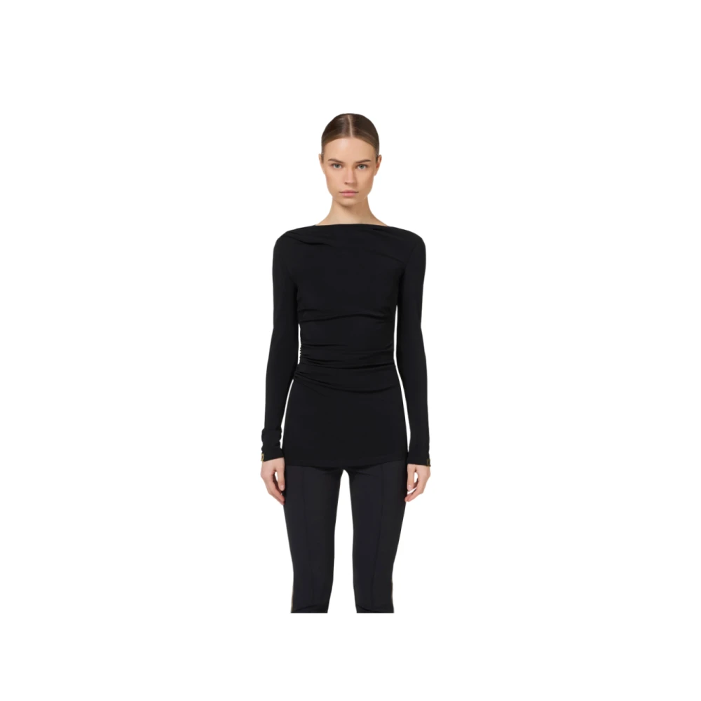 Elisabetta Franchi Zwarte Truien voor Vrouwen Black Dames