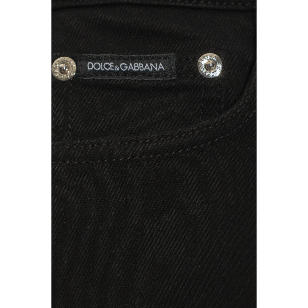 Dolce & Gabbana Denim shorts met hoge taille Black Dames