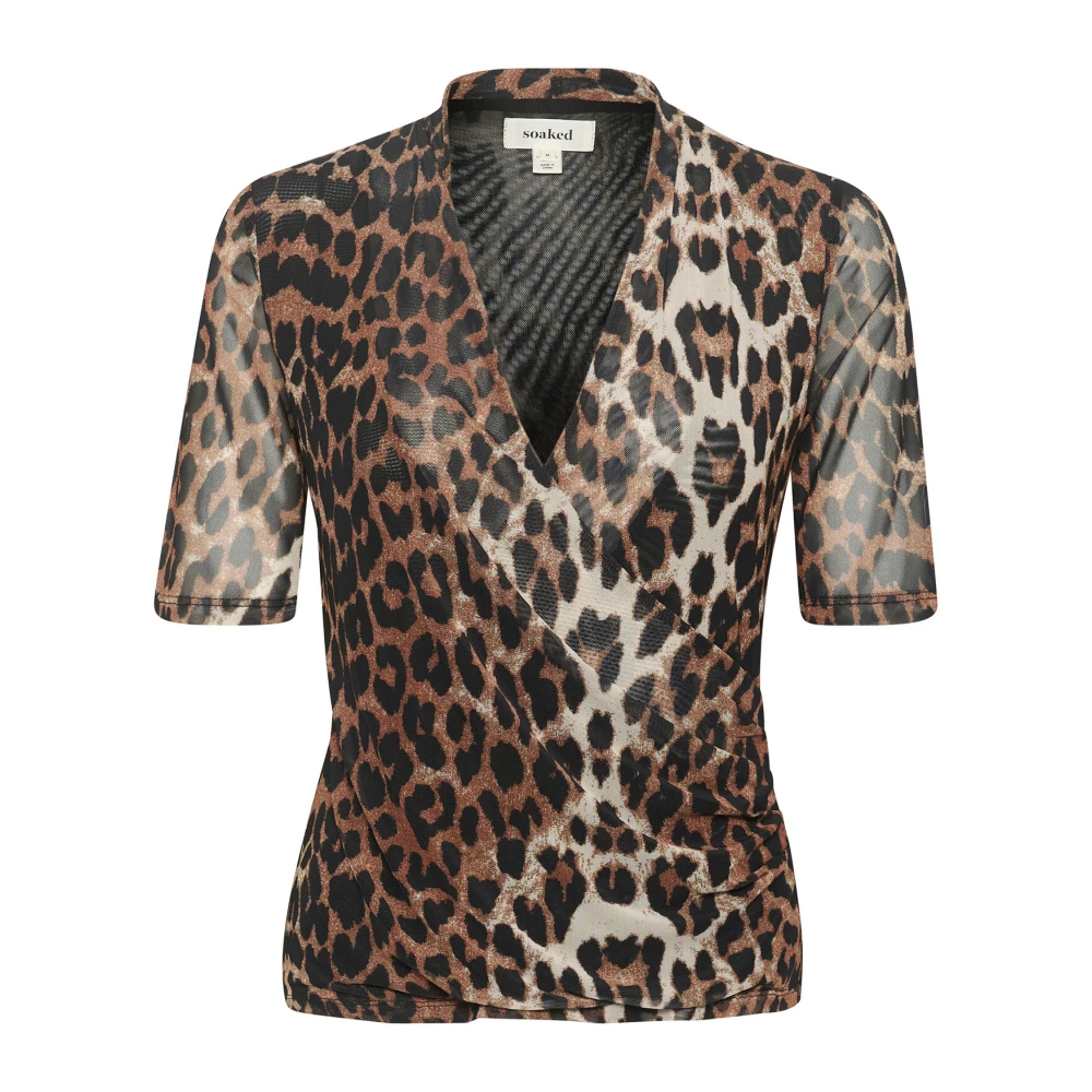 Soaked in Luxury Luipaardprint Omslagblouse Multicolor Dames
