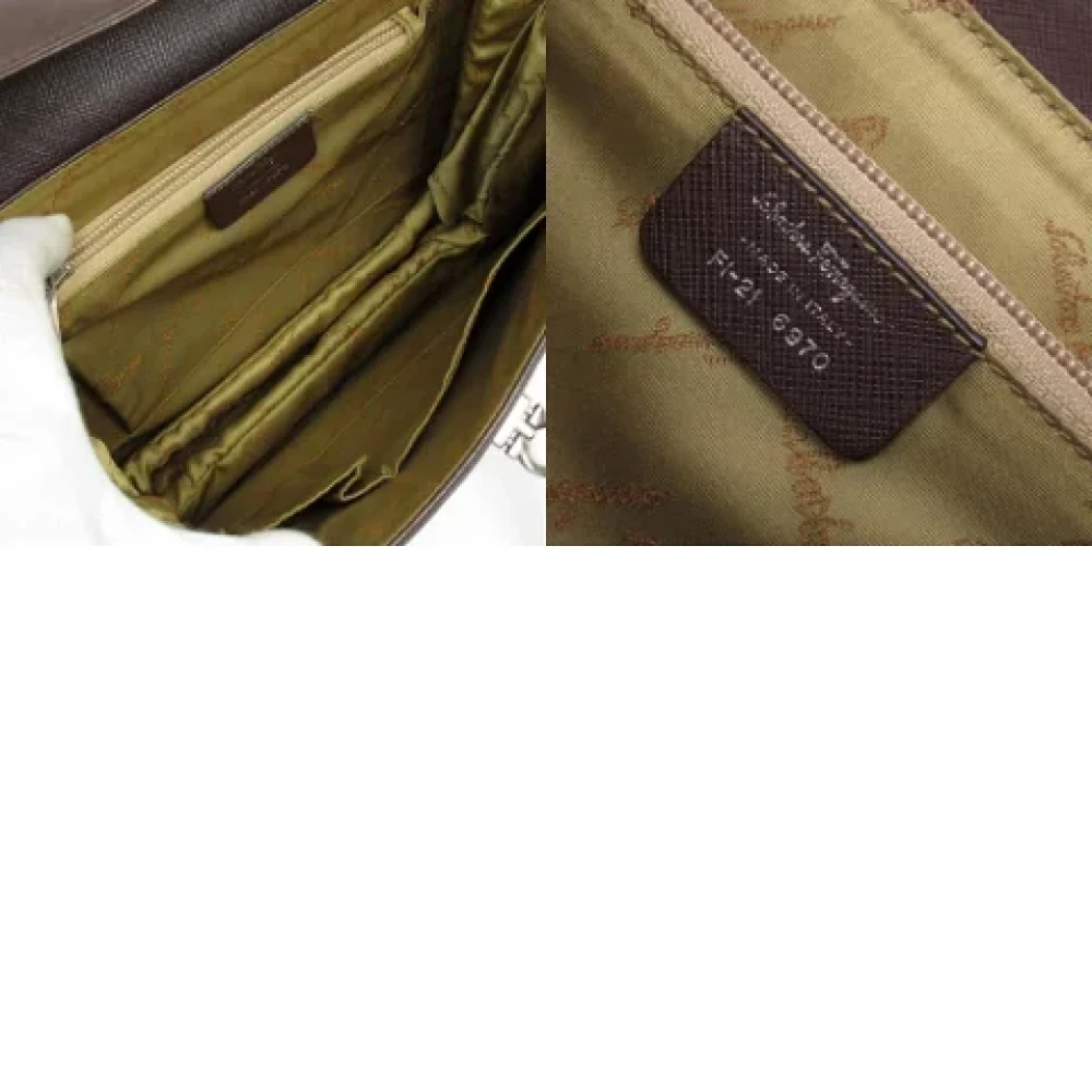 Salvatore Ferragamo Pre-owned Leather handbags Brown Dames