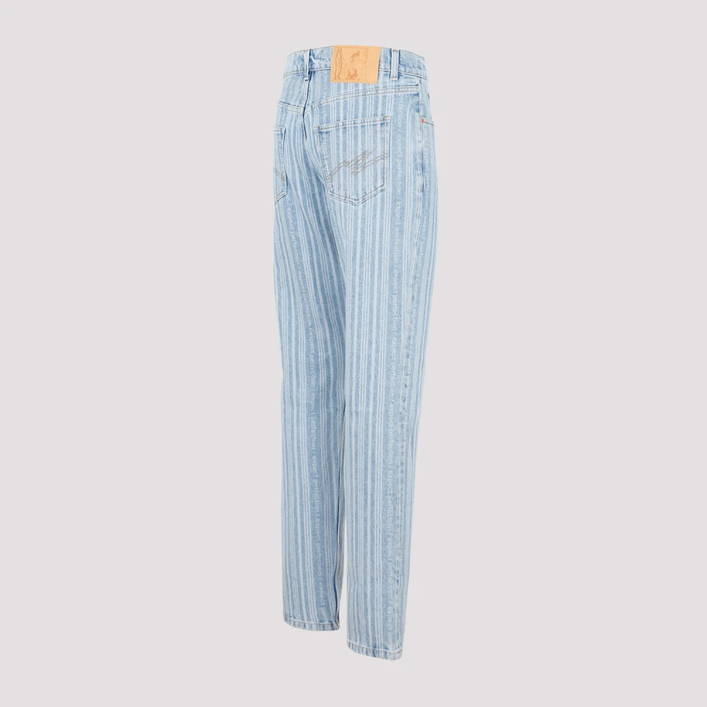 Martine Rose Blauwe Pinstripe Straight Leg Jeans Blue Heren