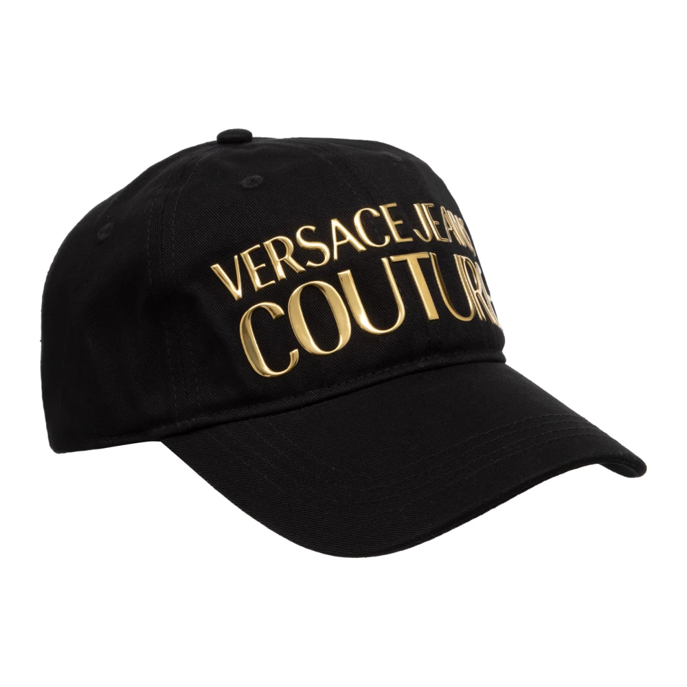 Versace Jeans Couture Verstelbare Effen Logo Hoed Black Heren