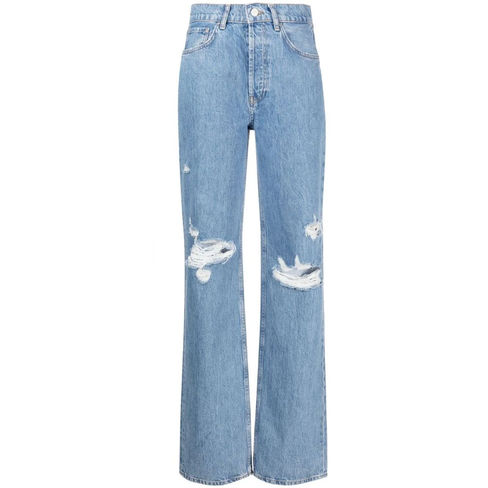 Anine Bing Gio High-Rise Straight Jeans Blue Dames