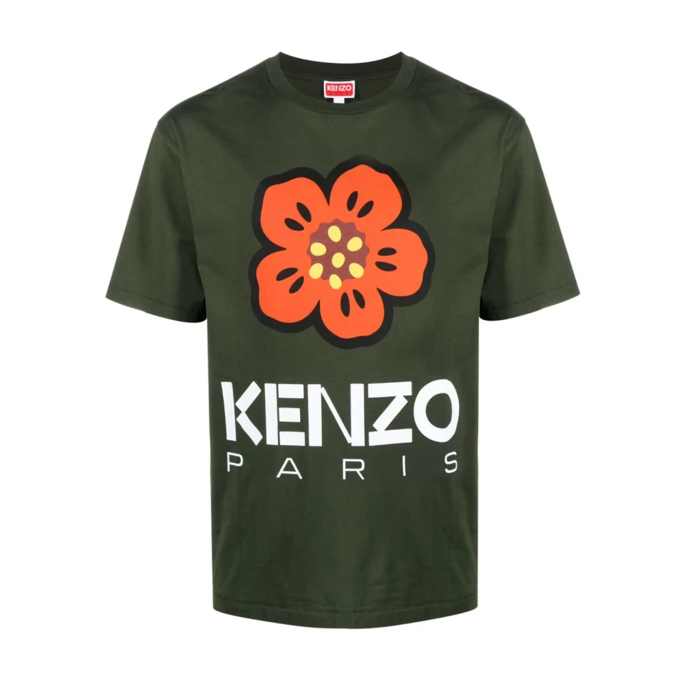 Kenzo Groene Bloemenprint T-shirts en Polos Green Heren