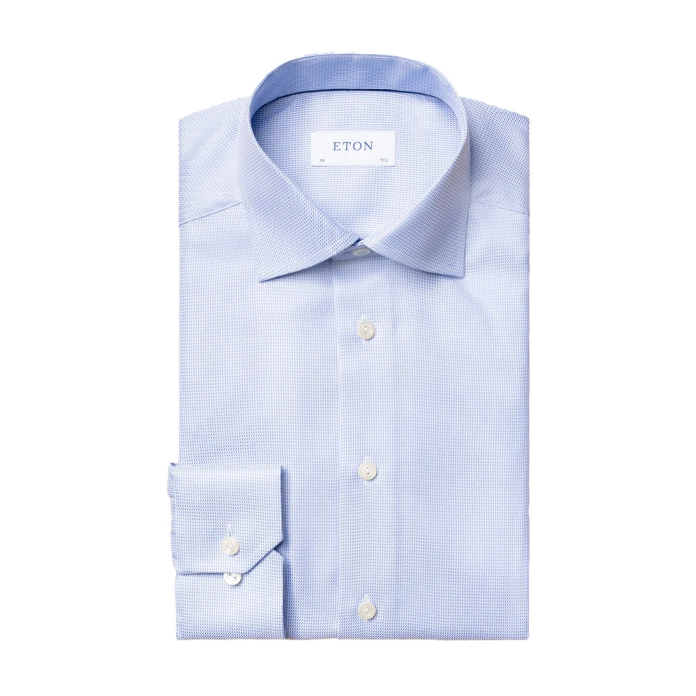 Eton Lange mouw overhemd Blue Heren