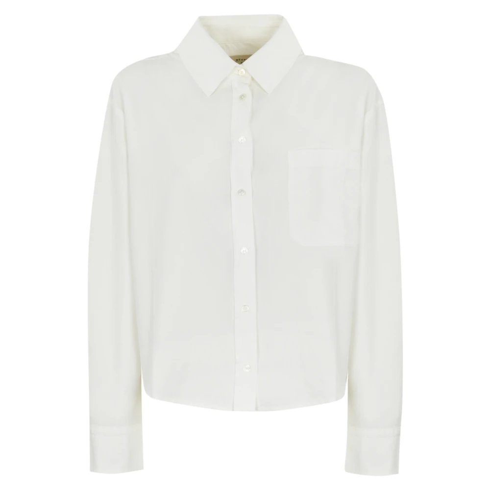 Max Mara Weekend Witte Katoenen Oxford Overhemd Beige Dames