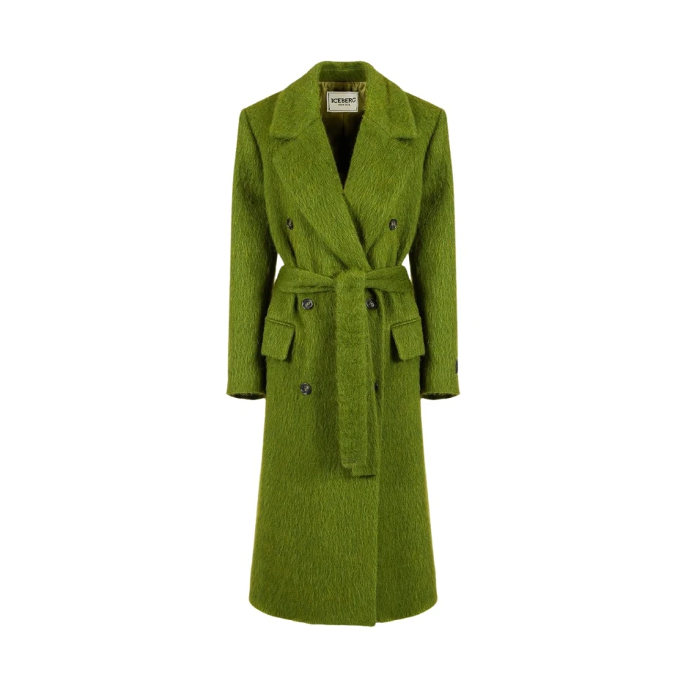 Iceberg Dubbelbreasted jas van fluweelstof Green Dames