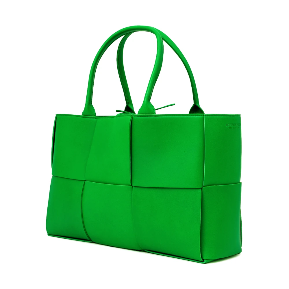 Bottega Veneta Leren Arco Tote Shopper Green Dames