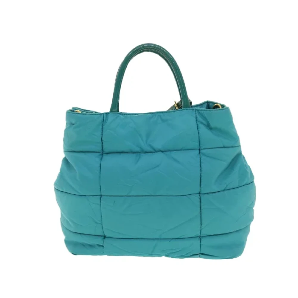 Prada Vintage Pre-owned Nylon handbags Blue Dames