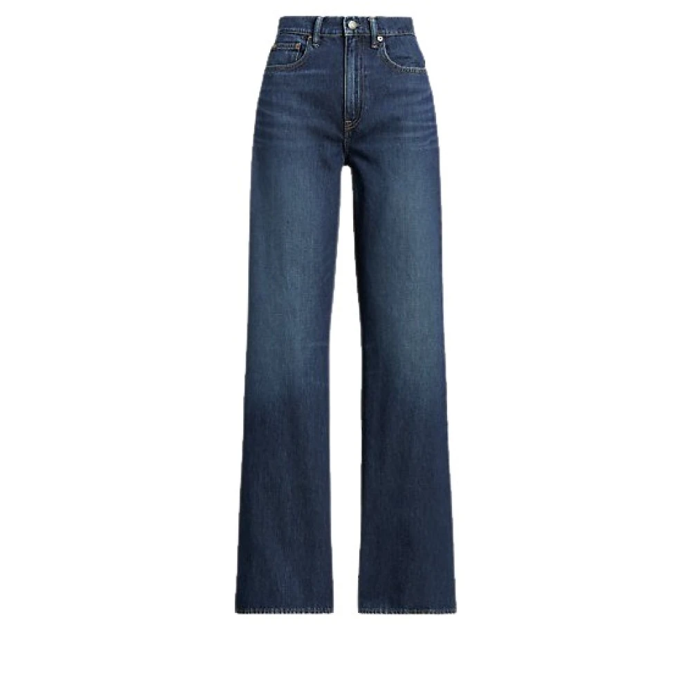 Polo Ralph Lauren Jeans met hoge taille en wijde pijpen Blue Dames
