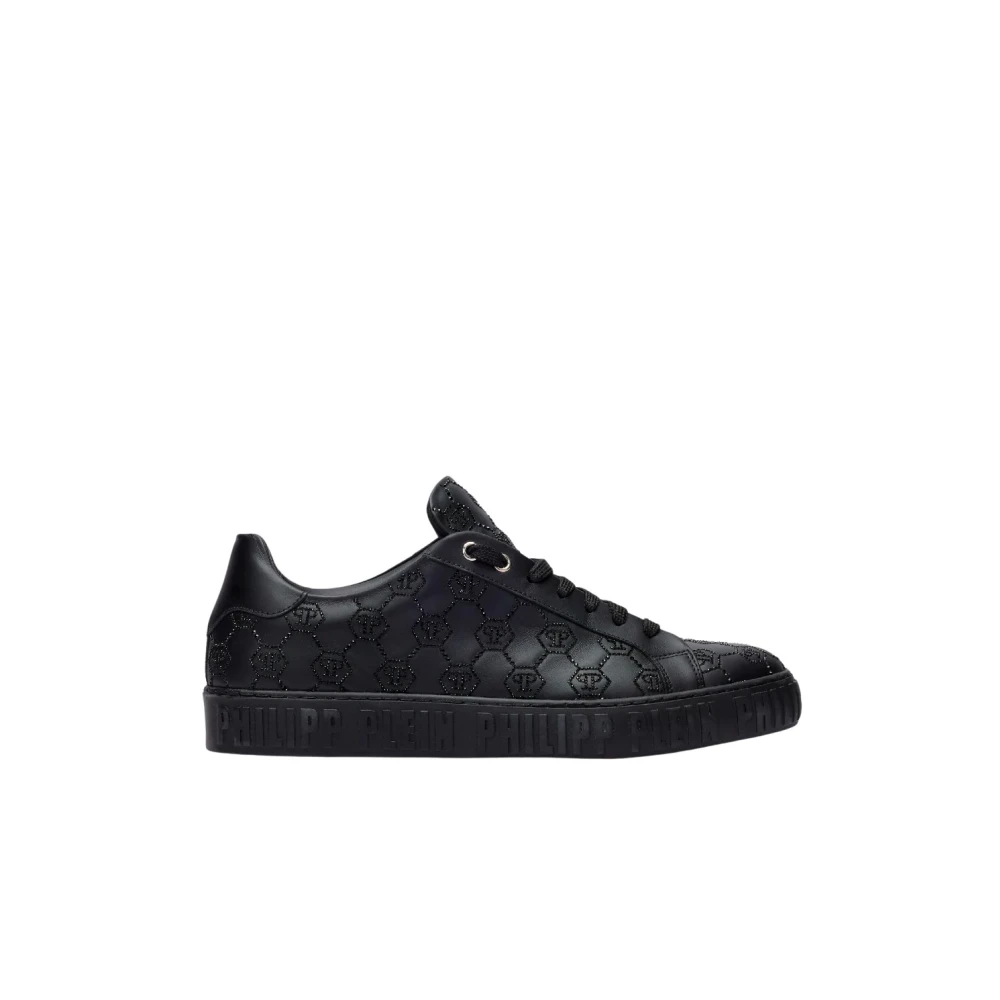 Philipp Plein Low-Top Carson Monogram Strass Sneakers Heren Schoenen Zwart