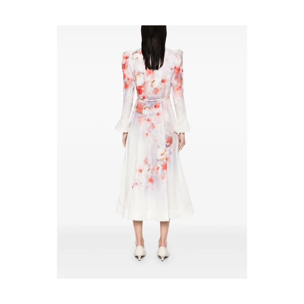 Zimmermann Witte Jurk met Ritszakken Multicolor Dames