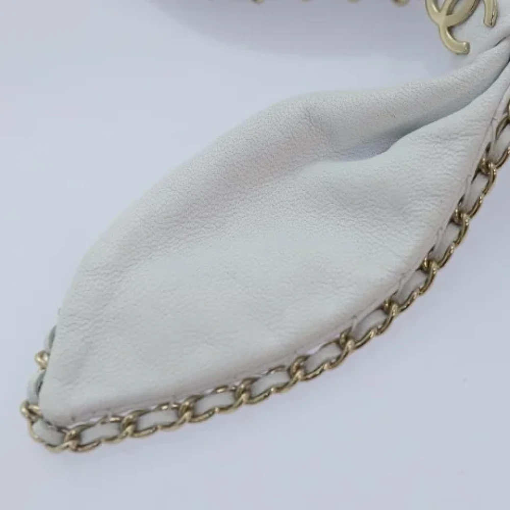 Chanel Vintage Pre-owned Leather hair-accessories White Dames
