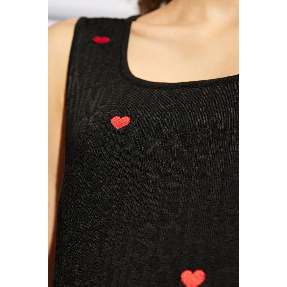 Moschino Jurk met logo Black Dames