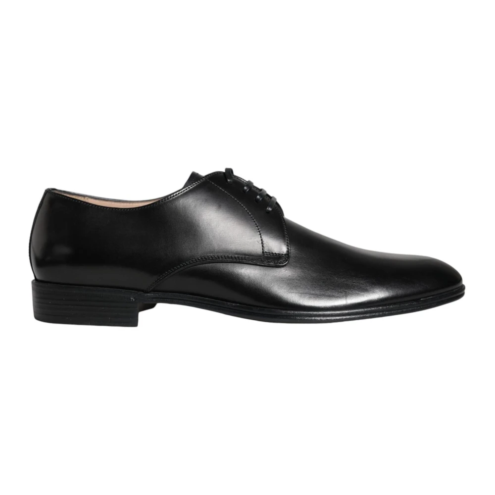 Dolce & Gabbana Men's Black Leather Lace-Up Derby Shoes